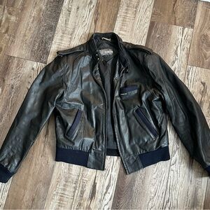 Members Only Leather Jacket Size 44 No Zipper Pull
